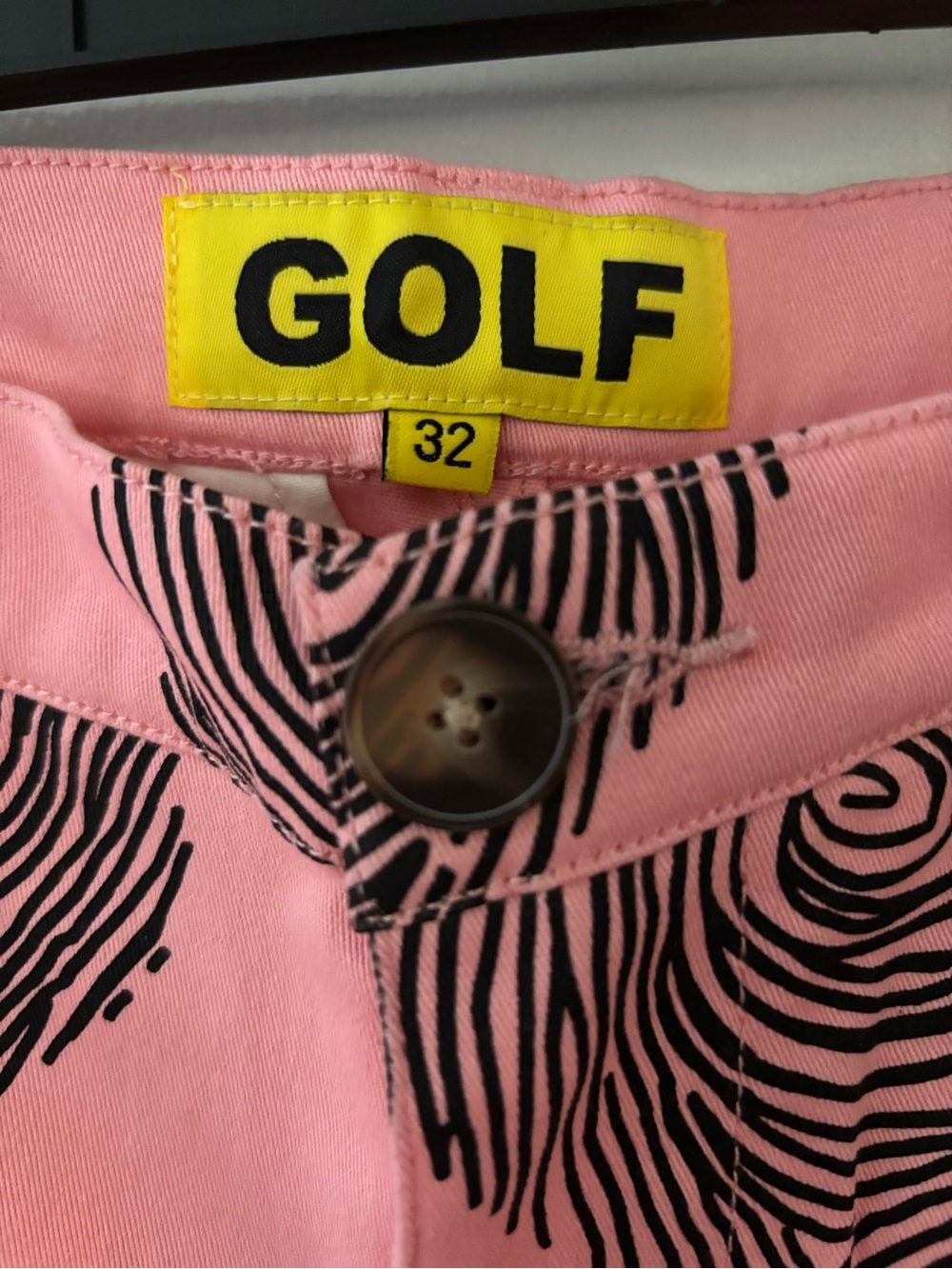 Golf Wang Pink/Black Fingerprint Twill Pants 32x31 Regular Fit Straight Pockets - Picture 3 of 6